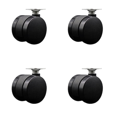 Service Caster 2'' Furniture Casters Nylon Twin Wheel Top Plate , 4PK SCC-UHTP02S50-NYS-4